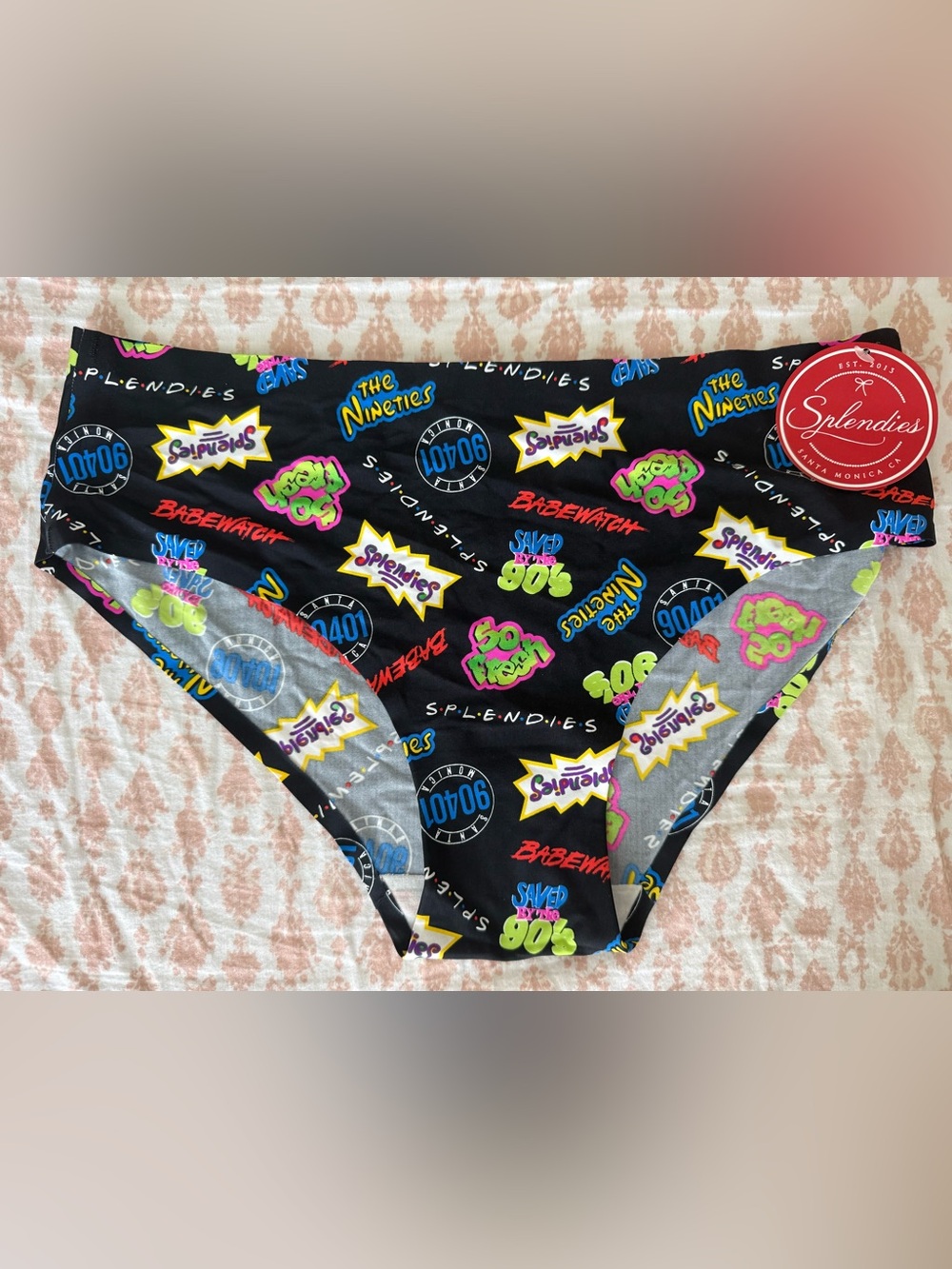 Splendies Black Neon Logo Bikini Briefs